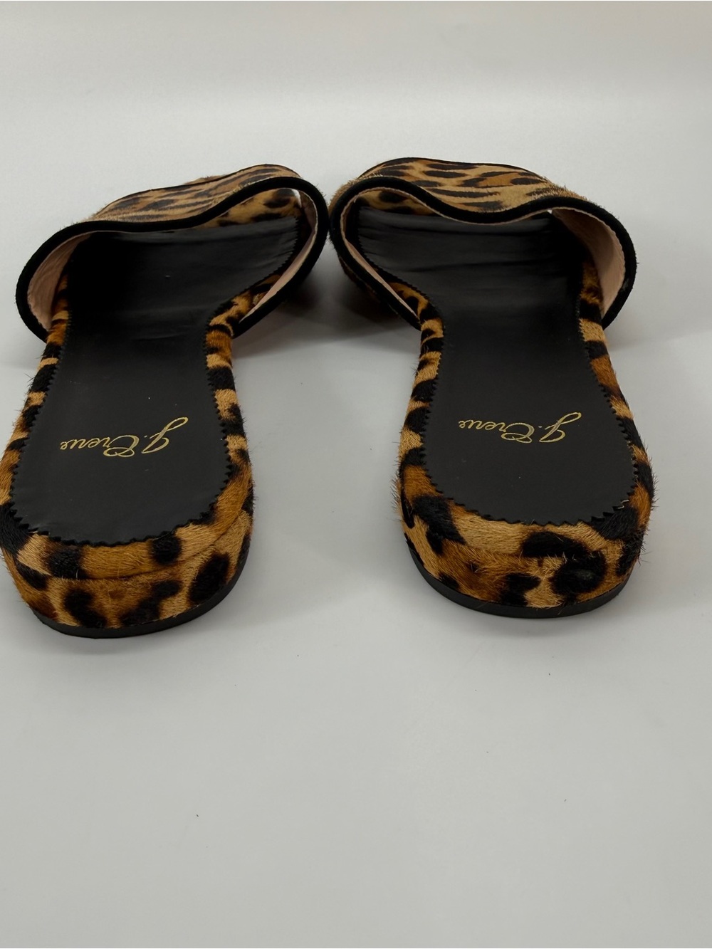 J. Crew Abbie Slide Sandals In Leopard Calf Hair Women’s Size 8.5 - Picture 8 of 10